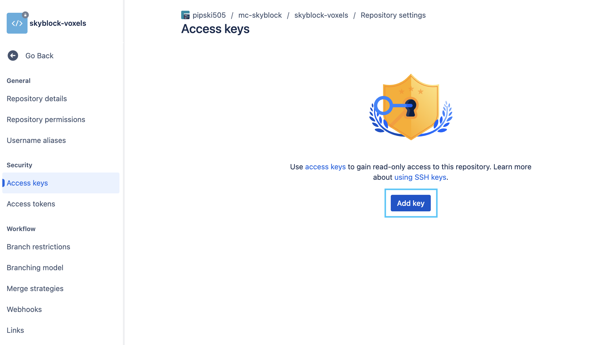 Click to add key