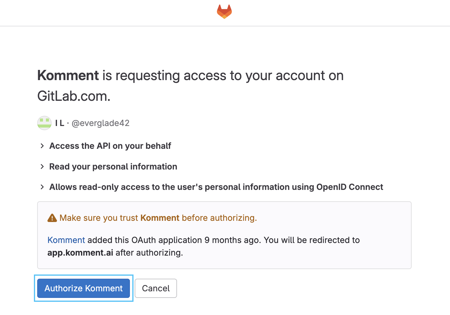 Sign up with GitLab