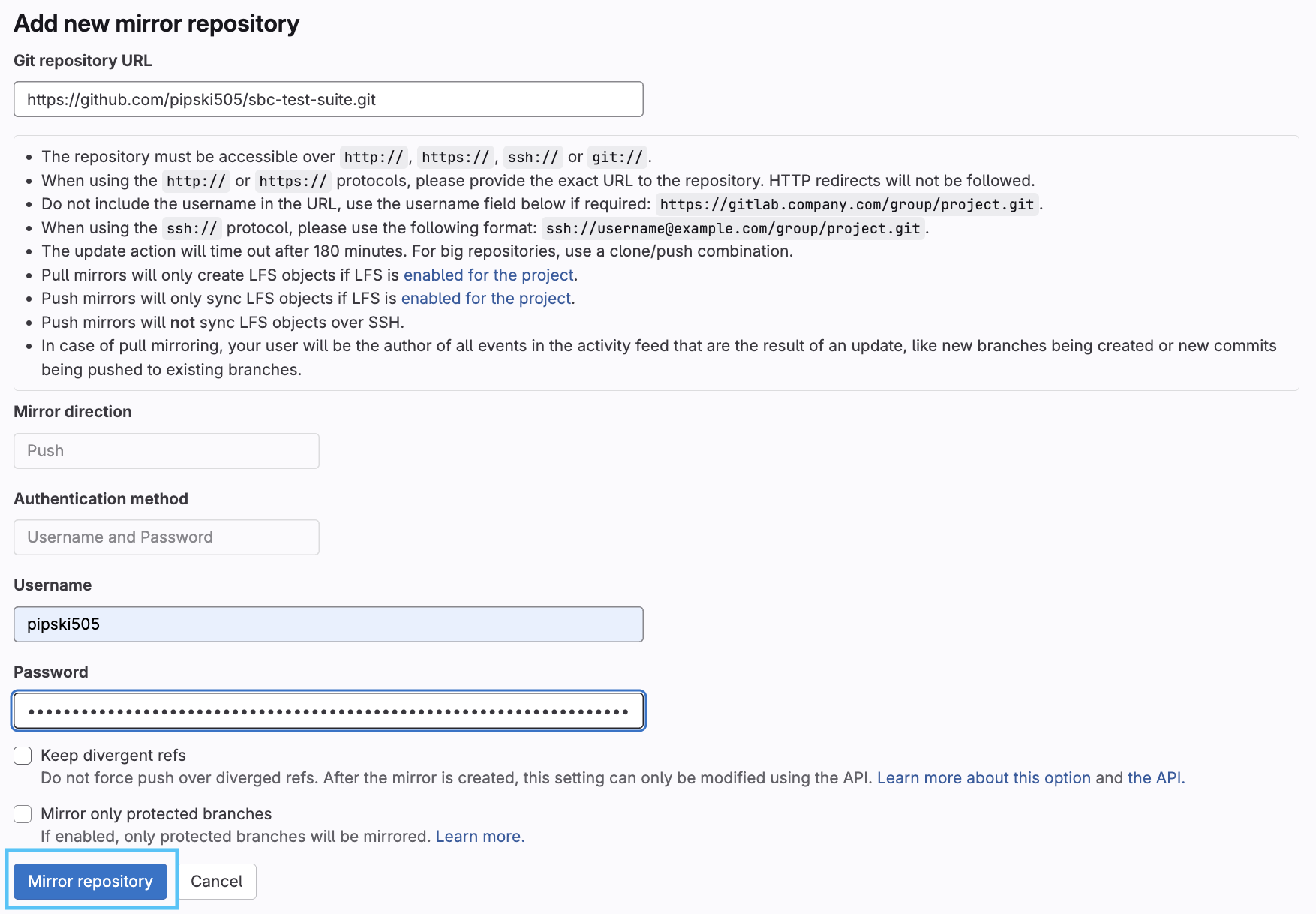 Mirror repository