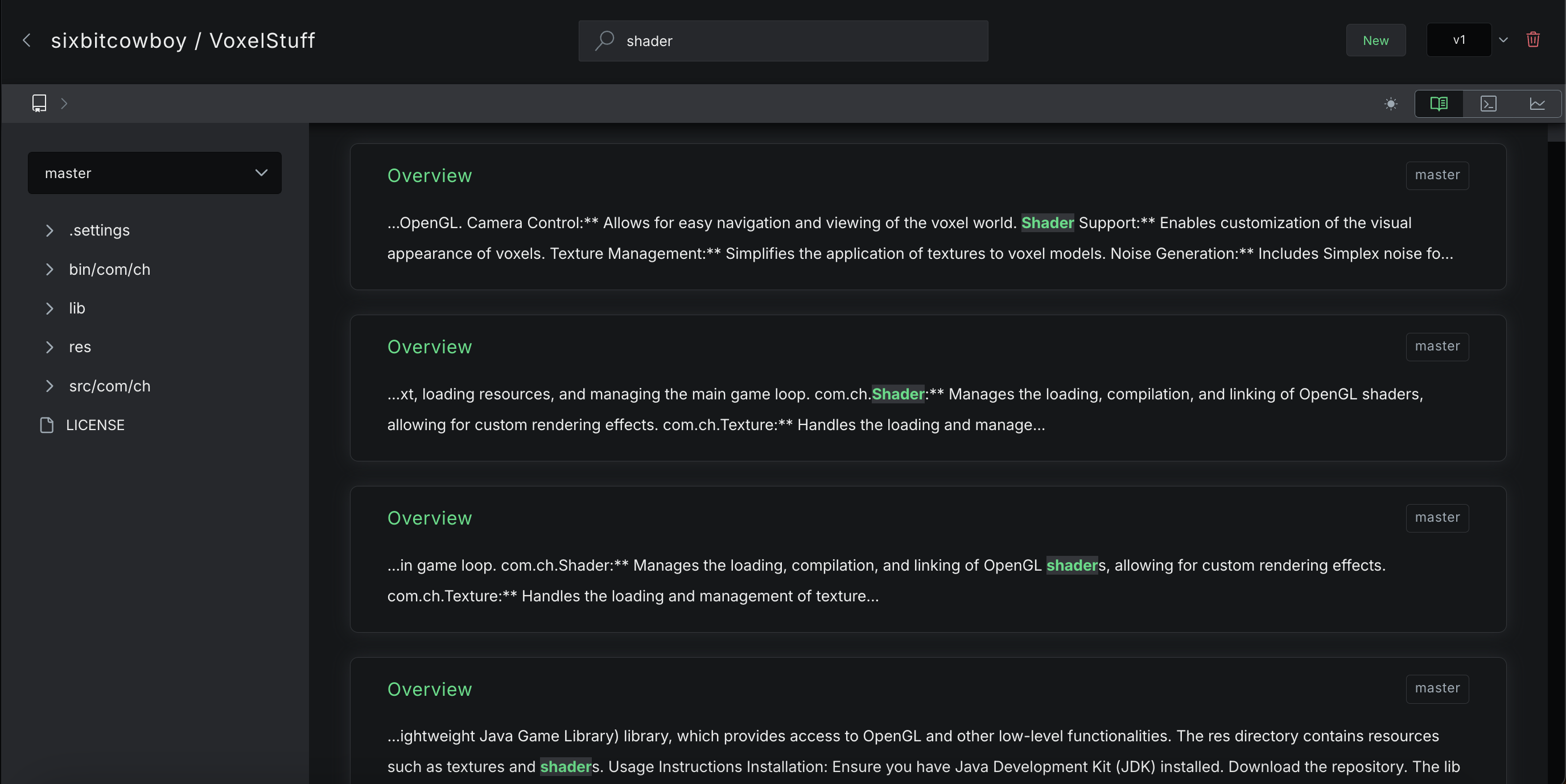Type in a search query