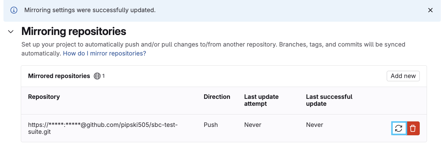 Update remote repository